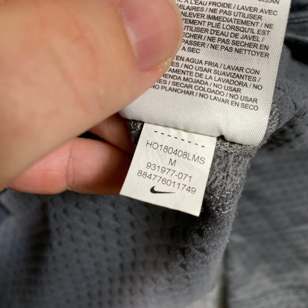 Nike Pro Hyperwarm Womens Grey Waffle Knit Hooded Training Top 931977-071 Medium